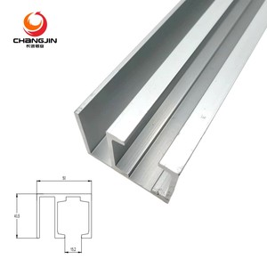 4 Trek Pintu Geser Kabinet Aluminium Kaca Besar Profil Jalur Saku Aluminium Pintu Jalur Ganda 45Mm 16Mm - Product Image 2