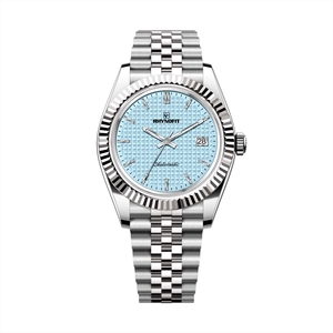 Montre de haute qualité avec cadran gaufré, bracelet Jubilé semi-brossé et semi-polie, lunette cannelée, compatible mouvements ETA 2824-2/SW200/SW260 - Product Image 2