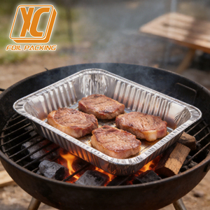 <span class=keywords><strong>Barquette</strong></span> de cuisson jetable <span class=keywords><strong>en</strong></span> <span class=keywords><strong>aluminium</strong></span> 9x13 demi-taille, rectangulaire, pour barbecue, préparation alimentaire, <span class=keywords><strong>avec</strong></span> <span class=keywords><strong>couvercle</strong></span> - Product Image 5