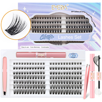 Kit de cils en grappe DIY EMEDA avec logo personnalisé, kit de cils DIY à marque privée, cils en grappe de vison moelleux et volumineux en gros