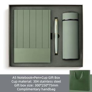 Set Regalo Promozionale di Lusso A5 con Agenda in Pelle PU Personalizzabile, Penna, Tazza Termica e USB - Product Image 1
