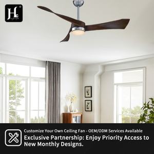 Ventilateur de plafond LED silencieux intelligent à moteur CC moderne de 52 pouces avec fonction de gradation réglable, adapté à la chambre à coucher - Product Image 5