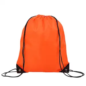 210D polyester Bag Bundle Pocket Waterproof Orange Drawstring Backpack Sports Bag