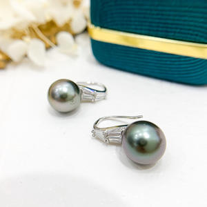 Ensemble de bijoux en argent DIY avec accessoires en perles S925, plateau vide pour boucles d'oreilles de 12 mm, crochet d'oreille tendance, perles rondes de 8 à 11 mm plaquées 21697 - Product Image 3