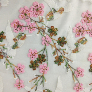 Tela de encaje con bordado de pájaro 3D, novedad - Product Image 3