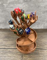 Baumgöttin Würfelturm (Zufälliges 7-teiliges D20 Würfelset enthalten) Handgefertigtes Geometrie-Muster Ohne Farbe Geruchlos Plastik Tischspielzeug