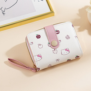Cartera Pequeña con Diseño de Corazón Estilo Japonés para Estudiantes, Cartera Kawaii con Gato Rosa, Tarjetero con Múltiples Ranuras para Chicas - Product Image 4