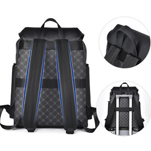 Marque personnalisée en cuir PU sac à dos pour ordinateur portable étanche antivol fermeture éclair concepteur impression lettre école sac de voyage pour femmes hommes - Product Image 4