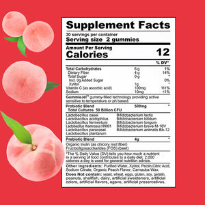 Gommes à mâcher à haute absorption avec vitamine C Les gommes prébiotiques probiotiques pour enfants et adultes améliorent naturellement l'humeur - Product Image 2