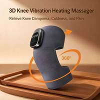 Masseur électrique intelligent pour les genoux avec chaleur et vibrations - Appareil sans fil rechargeable pour soulager les douleurs aux jambes, pour l'arthrite et la récupération sportive