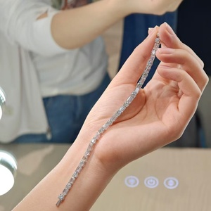 Qinglong Jewelry Tennis Chain 2mm 3mm 4mm 5mm Lab Grown Diamond Jewelry 10k/14k/18k Real Gold Tennis <b>Bracelet</b> - Product Image 5