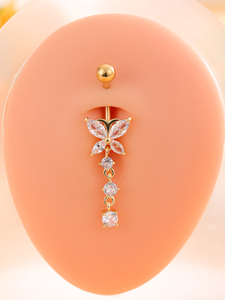 Thiết Lập 10 Thép Không Gỉ Bướm Bụng Nhẫn 3 Nhỏ Zircon Vàng Sexy <span class=keywords><strong>Navel</strong></span> Piercing Đối Với Phụ Nữ Y2K Số Lượng Lớn Đồ Trang Sức Sexy Đối Với Quà Tặng - Product Image 2