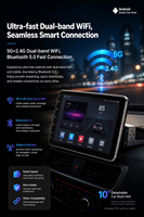 Radio Mobil Android 1 Din 2+64 Layar Putar Lepas Pasang Wireless CarPlay Auto GPS Universal Stereo Mobil Pemutar Multimedia