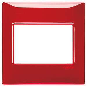 Vimar Wall <b>Switch</b> Plate Red 14.5x9.5 Cm High Gloss Finish - Product Image 1