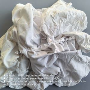 ผ้าเช็ดอุตสาหกรรมเกรด A สีขาวบริสุทธิ์ ผ้าเช็ดเสื้อยืด 100% ผ้าฝ้าย สำหรับทำความสะอาด - Product Image 4