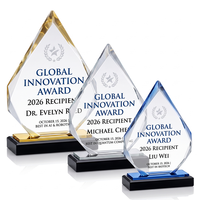 Trophée en cristal de pointe de montagne, best-seller européen, multicolore, 3 tailles, récompense pour les champions d'équipe et la reconnaissance des employés