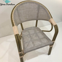 Meubles de jardin modernes en aluminium léger, chaise de bistrot française en rotin d'extérieur, chaise empilable en osier pour application en cuisine d'hôtel