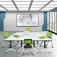 Table de formation pliante, combinaison trapézoïdale, table de conférence mobile, chaise de bureau à six côtés