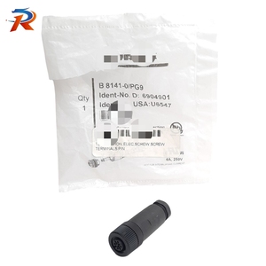B 8141-0 bidang konektor nirkabel, M12 4-pin perempuan 250v 4a sekrup Terminal baru asli stok tersedia industri otomatis - Product Image 1