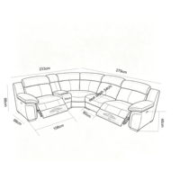 Canapé modulable en tissu électrique de luxe en forme de L, ensemble de canapés combinables