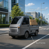 Nouveau design de mini camionnette électrique, style moderne, véhicule utilitaire à 4 roues pour la logistique urbaine et le transport agricole