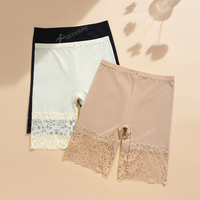 Shorty de sécurité taille haute pour femme Green Envoy 2-en-1 avec culotte intégrée en soie glacée anti-transparence