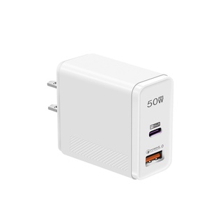 ที่ชาร์จเร็ว 50W PD25W+QC5.0 แบบ Twill USB A+C หัวปลั๊ก EU/US/UK สามหัว ชาร์จเร็วสุดสำหรับ iPhone Samsung - Product Image 1