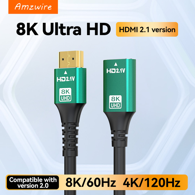 HDMI 2.1 Extension Cable Male to Female Ultra HD 48Gbps HDR EARC 4K 120Hz HDMI Extender Cable