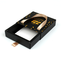 Boîte à tiroir portable de luxe avec logo personnalisé, en carton rigide recyclé, doublure en éponge, gaufrage UV sélectif, pour bijoux et cadeaux
