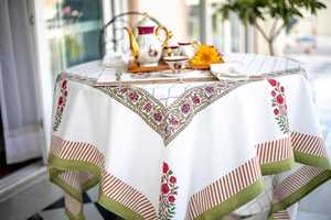 ผ้าปูโต๊ะพิมพ์ลายดอกไม้ทำจากผ้าฝ้ายขนาด60x90นิ้ว - Product Image 2