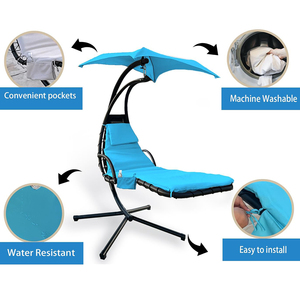 Chaise longue pour <span class=keywords><strong>jardin</strong></span> Balançoire pour extérieur Chaise longue courbée suspendue en acier avec auvent - Product Image 5