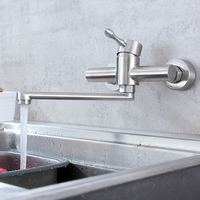 Robinet de cuisine mural thermostatique électrique à poignée unique en acier inoxydable 304 avec douchette extractible, design contemporain