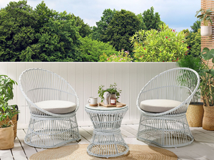 Ensemble table et chaises de bistro français en acier moderne et imperméable de haute qualité pour jardin et jardin avec coussin - Product Image 4