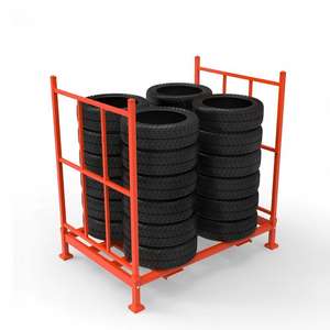 מדף מתכת מתקפל עמיד בפני קורוזיה לאחסון צמיגים - מדפי מוסכים לסופרמרקטים ומחסנים - Product Image 4