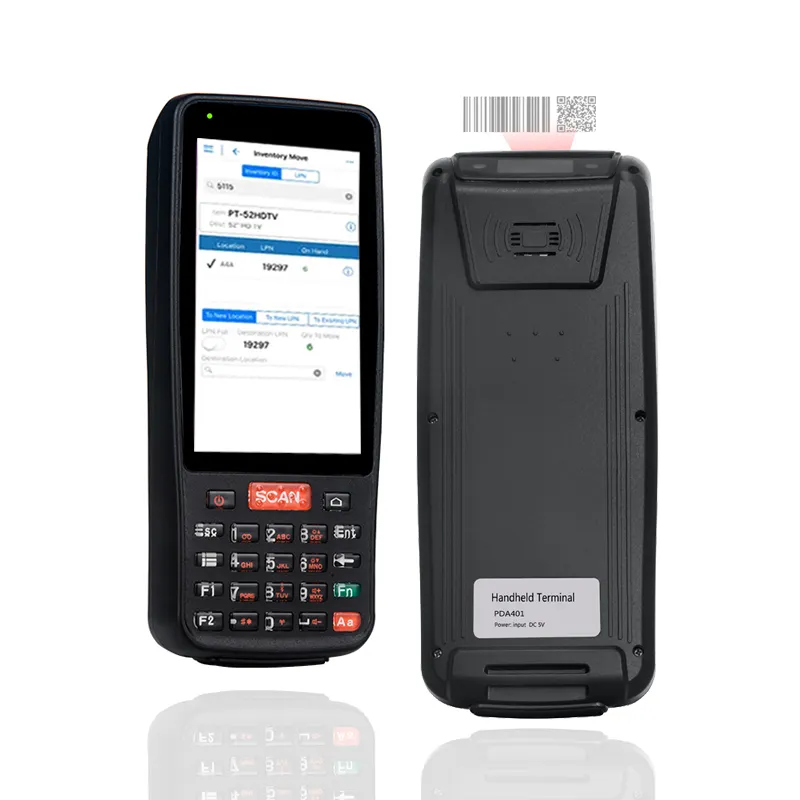 Koleksi Data manajemen inventaris/stok Terminal Barcode Android PDAS genggam dengan pemindai kode 1D/2D dan pembaca NFC/RFID