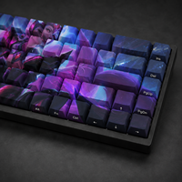 Keycaps PBT Personalizzati LOL Challenger Ahri 68 Tasti con Stampa Laterale a Sublimazione, Profilo Cherry per Tastiera Meccanica