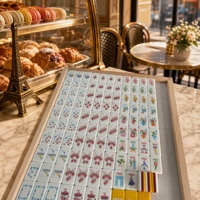 Tuiles de Mahjong Américaines Jaunes 160 Paris Café Acrylique 3 Couches Rouge Blanc Gravé Personnalisé OEM Vente en Gros Cadeau de Fêtes