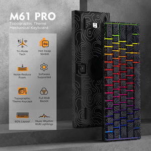 XVX M61 Pro Mechanische Tastatur Topo graphische 61 Tasten Tri-Mode RGB Hintergrund beleuchtete USB Typ C Gaming Mechanische Tastatur - Product Image 5
