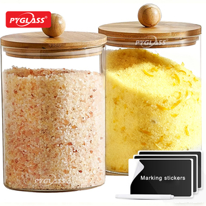 Pyglass - Juego de Recipientes de Vidrio Transparentes Herméticos para Almacenamiento de Alimentos, Organizador de Café, con Tapa Libre de BPA y Logotipo, para Cocina Moderna - Product Image 1