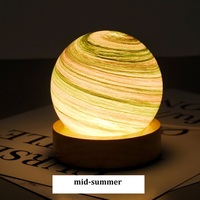 Vente flash - Lampe de nuit LED moderne en verre avec base en bois, ciel étoilé luminescent 3D, pour la décoration de la chambre