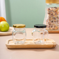 Bocaux de conservation alimentaire carrés en verre transparent de qualité supérieure 100 ml avec couvercles métalliques hermétiques à vis pour confiture, gelée, pouding