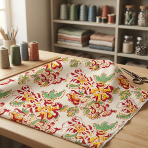 Nouveau tissu en coton imprimé à la main, 100 % coton indien, tissu de quilting au mètre, tissu imprimé à la main pour la couture, tissu pour robe - Product Image 1