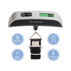 Stilvolle tragbare elektronische Hänge haken gepäck waage Neue Kapazität von 50kg/10g mit einer Genauigkeit von 0,1g, exaktes Gewichts messgerät für unterwegs - Product Image 4