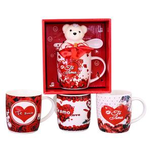 Tasse en céramique avec Logo personnalisé, nouveau Style, lettres espagnoles, ensemble cadeau pour la saint-valentin, vente en gros - Product Image 1
