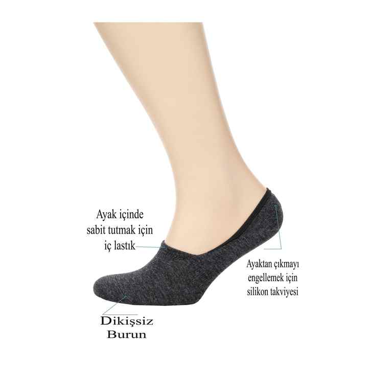 8 Pack Men's Seamless Silicone Cotton Ballerina Socks