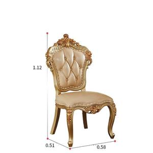 Mesa de comedor de mármol redonda con marco de madera europeo de lujo con silla de cuero champán dorado <span class=keywords><strong>para</strong></span> <span class=keywords><strong>cocina</strong></span>, juego de muebles de comedor - Product Image 4