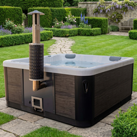 Bain à remous extérieur autoportant à chauffage bois avec 2 méthodes de chauffage, spa de massage confortable, modèle JW-2241