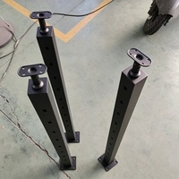 Poteau de balustrade à câbles latéral en acier inoxydable noir thermolaqué sur mesure 304 316 pour balcon et terrasse, système de balustrade à câbles