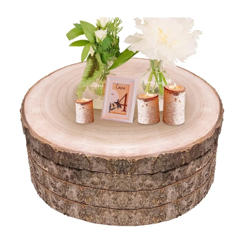 Unfinished Natural Round Slices Decoration Wood Slices For Centerpiece