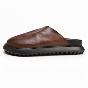 Brounvanm <span class=keywords><strong>Mules</strong></span> d'été pour hommes <span class=keywords><strong>en</strong></span> <span class=keywords><strong>cuir</strong></span> de vachette pleine fleur, respirantes, confortables et élégantes, à enfiler - Product Image 1